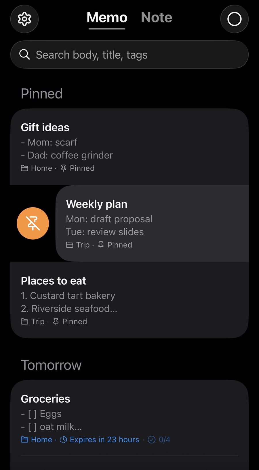 Pin what you want to keep